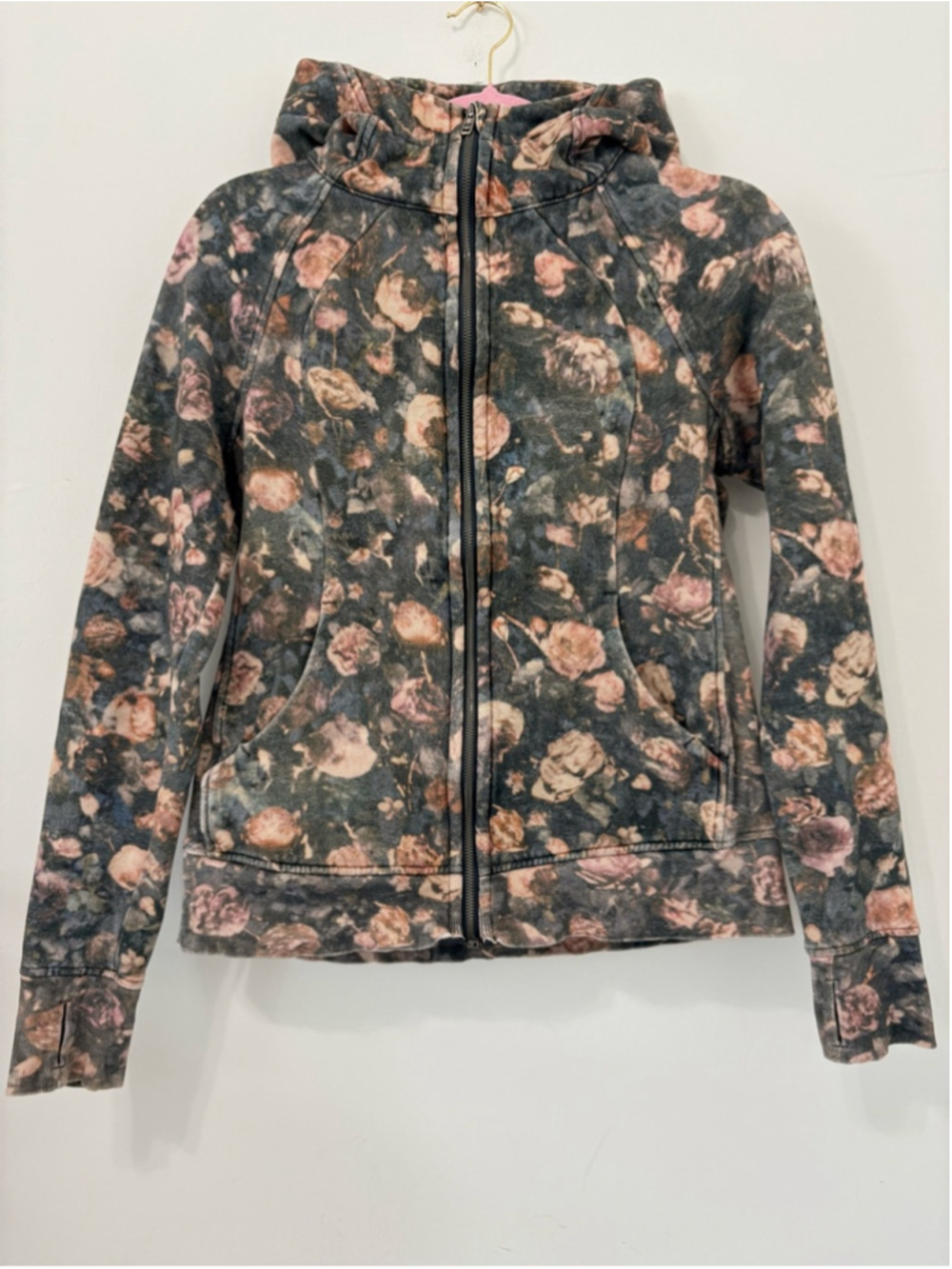 Lululemon Scuba Hoodie Light Cotton Fleece Sz 10 Frosted Rose Multi EUC - Picture 2 of 14